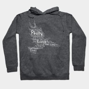 Philly birds white word art football Hoodie